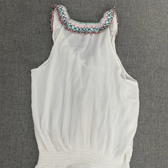 VENUS Boho Peplum Top Sleeveless Rayon Medium Tassel Crochet Scoop Neckline - Picture 13 of 16